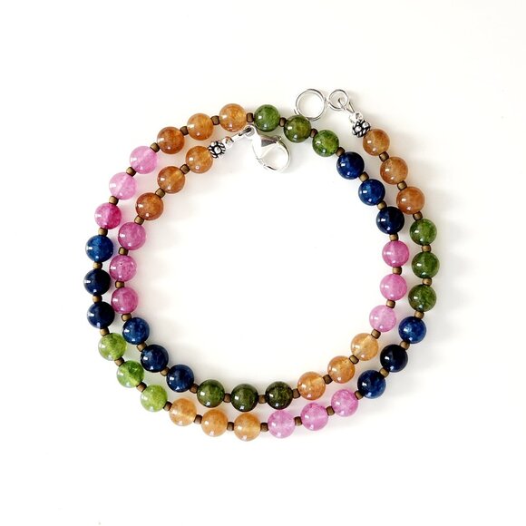 NECKLACE JADE COLOR BLOCK --16" - Picture 1 of 2